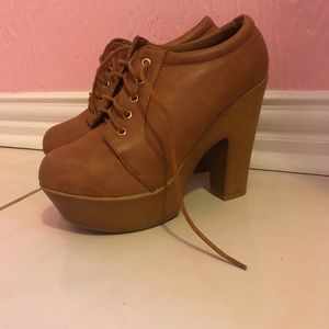 Brown Ankle Faux Leather